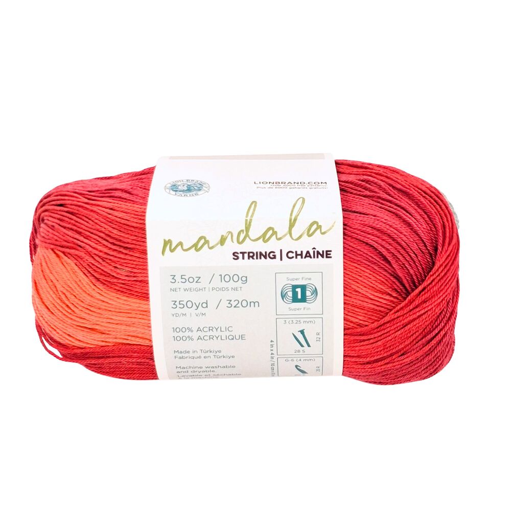 3-Pack Lion Brand Mandala String Yarn, Color Disco, 3-Pack, 100g Each